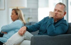 You never let me speak. Shot of a mature couple fighting.